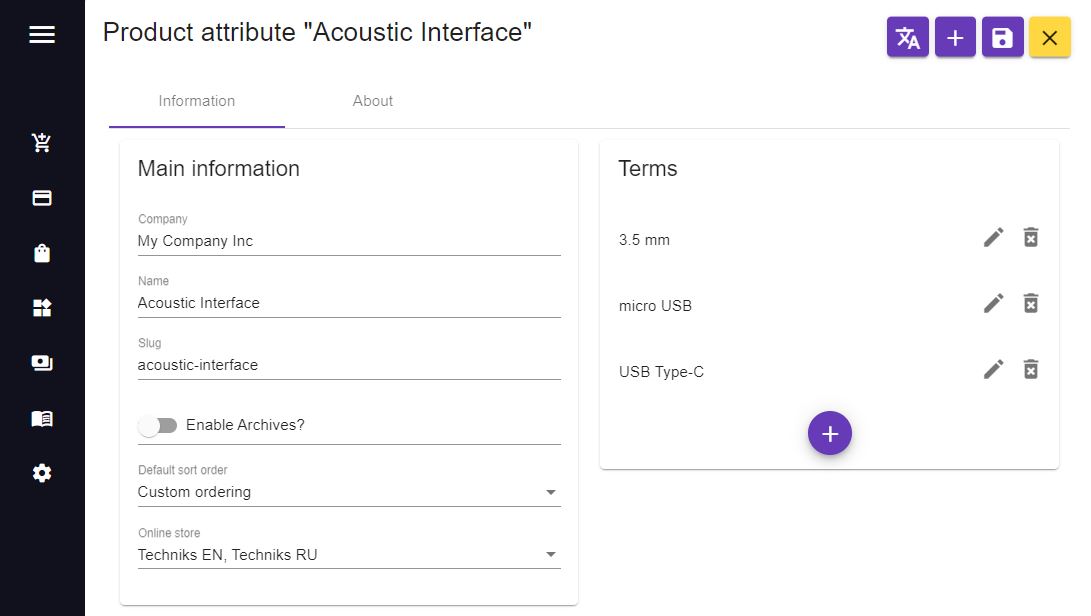 product attributes